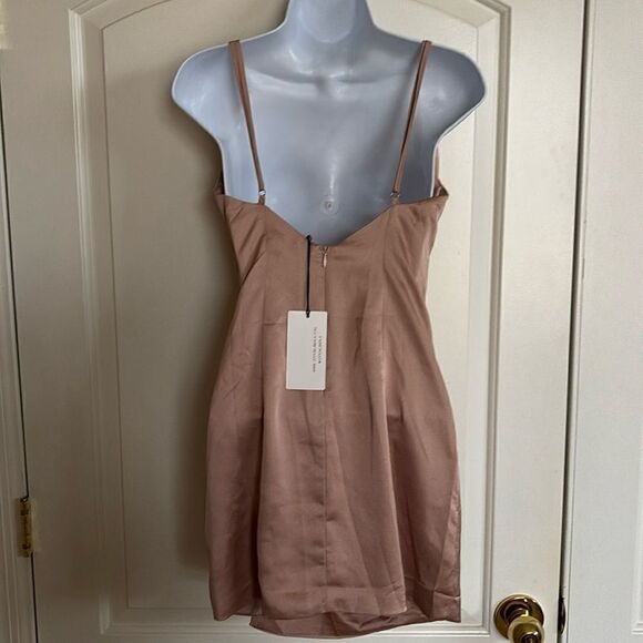 NWT Cotton Candy LA Blush Pink Silky Wrap Asymmetrical Strappy Dress Size Small - Picture 4 of 9